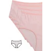 4lü Yeni Seri Renkli Yüksek Bel Fitilli Ribana Bato Külot Pembe