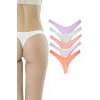 5 Adet Pamuklu Kadın Klasik Tanga Soft Renkler