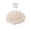 500 gram 18mm Krem Renk Plastik İnci Boncuk Çanta ve Takı Yapım Boncuğu (~110 adet)