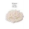 500 gram 20mm Krem Renk Plastik İnci Boncuk Çanta ve Takı Yapım Boncuğu (~100 adet)
