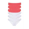 6 adet Eko Set Likralı Kadın Slip Külot Fuşya Beyaz