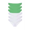 6 adet Eko Set Likralı Kadın Slip Külot Yeşil Beyaz