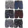 6 Adet Likralı Erkek Boxer Karışık Desenli Pamuklu