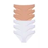 6 adet Süper Eko Set Likralı Kadın Slip Külot Ten Beyaz