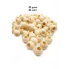 60 Gr (60 Adet) Ahşap Boncuk 15 mm çap x 10 mm Delik Doğal Yuvarlak Ahşap Makrome El İşi Çanta