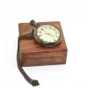 Ahşap Kutulu Pirinç Köstekli Saat 16155