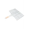 Ahşap Saplı Mangal Izgarası Galvanizli Paslanmaz Kafes Demir 32 x 42 cm