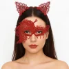 Alevin Zarafeti Kırmızı Dantel Maske Ve Taç Seti 4 No – Kadın Kostüm Tamamlayıcı