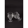 Ayaklı Kahve Yanı Bardağı Kristal Kesim Shot Bardak 7cm x 4 cm 6 Lı Set