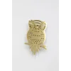 Çelik Baykuş Broş - Altın