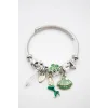 Çelik Charmlı Deniz Kızı Bileklik - Yeşil