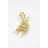Çelik Geyik Broş - Altın