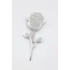 Çelik Gül Broş - Gümüş