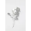 Çelik Gül Broş - Gümüş