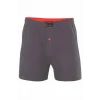 Düğmeli Pamuklu Erkek Penye Boxer Füme - 1146A