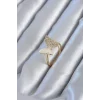 Gold Renk Zirkon Taş Detay Pirinç Kadın Yüzük