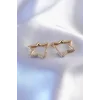 Gold Renk Zirkon Taşlı Yıldız Model Kadın Küpe