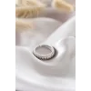 Gümüş Renk Ayarlamalı Burgu Kadın Yüzük