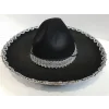 Gümüş Renk Şeritli Meksika Mariachi Latin Şapkası 55 Cm Çocuk