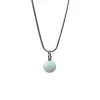 Kalsedon Doğal Taşı Zincirli El Yapımı Kolye Uç: 1,5 cm Zincir: 20 cm Kutulu