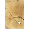 Kalsedon Doğal Taşı Zincirli El Yapımı Kolye Uç: 1,5 cm Zincir: 20 cm Kutulu