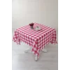 Kareli Saçaklı Kırmızı Masa/piknik/sofra Örtüsü 165x170 Cm