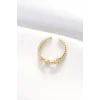 Kemer Tokası Tasarımlı Gold Renk Zirkon Taşlı Ayarlanabilir Yüzük