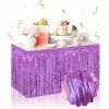 Kendinden Yapışkanlı Mor Metalize Püsküllü Masa Eteği – 75 X 275 Cm Parti Süslemesi