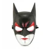Kırmızı Gözlü Siyah Batman Maske - Lastikli Batgirl Maskesi 28x17 Cm