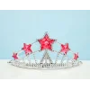 Kırmızı Yıldız Taşlı Plastik Kraliçe Prenses Elsa Tacı Çocuk Boy