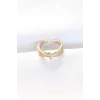 Kıvrım Model Gold Renk Zirkon Taşlı Ayarlanabilir Yüzük
