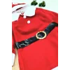 Kız Çocuk Noel Anne Yılbaşı Kostümü Etekli Şapkalı Elbise Yılbaşı Noel Baba Kostümü