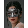 Maskeli Balo Antik Gri Gümüş Eskitilmiş Maske Balo Venedik