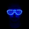 Mavi Led Işıklı Parti Gözlüğü - Neon Glow Şerit Gözlük 3 Modlu