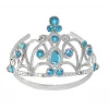 Mavi Taşlı Elsa Çocuk Tacı Prenses Tacı Kraliçe Tacı 16x14 Cm