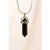 Obsidyen Doğal Taşı Zincirli El Yapımı Tasarımlı Kolye Uç: 3,5 cm Zincir: 20 cm Kutulu