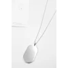 Oval Plaka Kolye - Gümüş