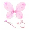 Pembe Kelebek Kız Seti – 50 Cm Kelebek Kanadı, Taç Ve Asa