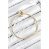 Pirinç Charm Zirkon Taşlı Taç Model Gold Renk Kadın Bileklik
