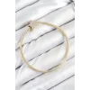 Pirinç Charm Zirkon Taşlı Yıldız Model Gold Renk Kadın Bileklik