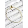 Pirinç Charm Zirkon Taşlı Yonca Model Gold Renk Kadın Bileklik