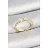 Pirinç Fiyonk Figürlü Zirkon Taşlı Gold Renk Ayarlanabilir Kadın Yüzük