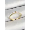 Pirinç Fiyonk Figürlü Zirkon Taşlı Gold Renk Ayarlanabilir Kadın Yüzük