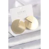 Pirinç Gold Renk Daire Plaka Model Kadın Küpe
