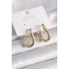 Pirinç Gold Renk Halka Model Kadın Küpe