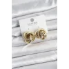 Pirinç Gold Renk Vintage Sarmal Model Kadın Küpe