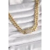 Pirinç Gold Renk VIP Exclusive Seri Gurmet Model Kadın Kolye