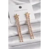 Pirinç Gold Renk Yıldız Model Su Yolu Zirkon Taşlı Kadın Küpe