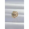 Pirinç Gold Renk Yonca Earcuff Küpe