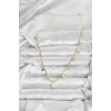 Pirinç Gold Renk Yonca Model Kadın Kolye